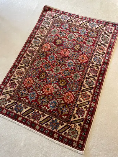 Authentic Persian Wool Shirwan Rug Carpet Hand Knotted Dyed - very good unused condition - 38" x 57"...