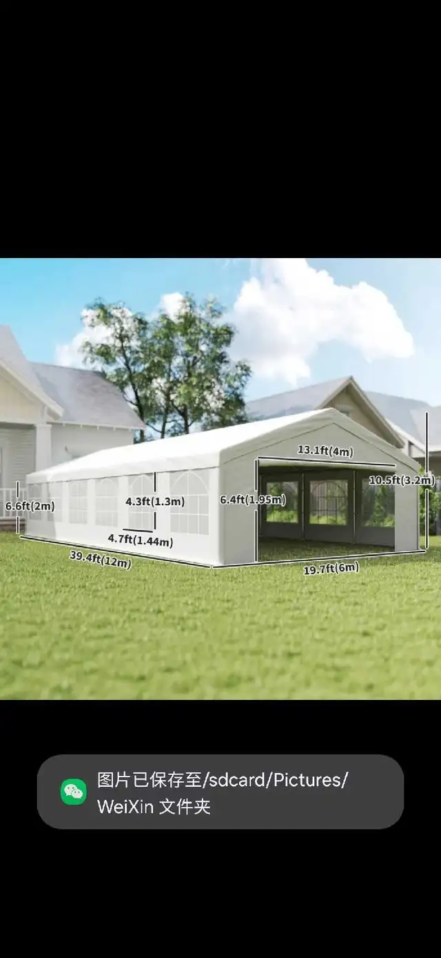 40'x20' Heavy Duty Large Party Tent & Carport with Removable Sid in BBQs & Outdoor Cooking in Markham / York Region - Image 4