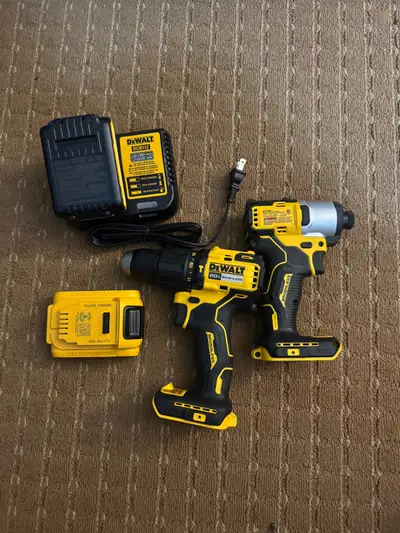 Brand new 20V DeWalt drill, impact, charger/2batteries, View more