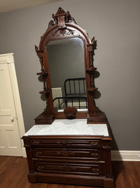 Antique Victorian Marble Top Dresser