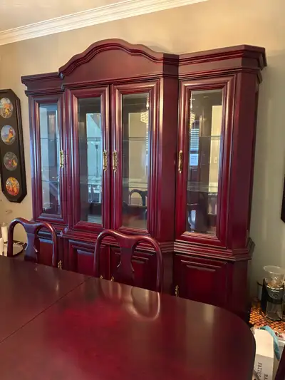 Cherry Oak Glass Hutch, View more