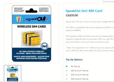 SpeakOut 3in1 SIM Card sale, View more