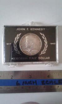 JFK 1964 HALF DOLLAR, Memorial, John F. Kennedy 50 cent in case
