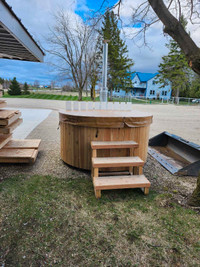 Wood fired hot tub