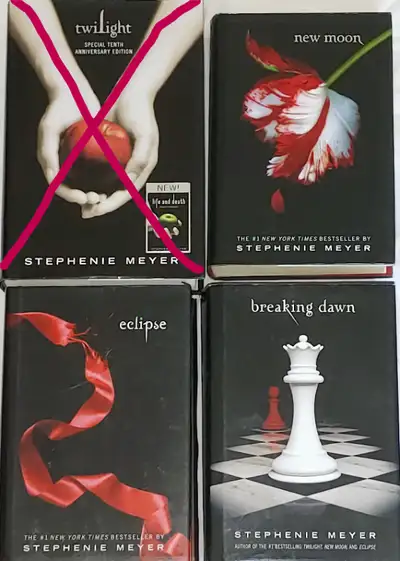 3 Twilight HARD Cover Books - New Moon, Eclipse, Breaking Dawn, View more