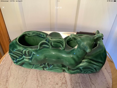 Vintage MCM Phi-Mar Ceramic Deer TV Lamp and Plantar, View more