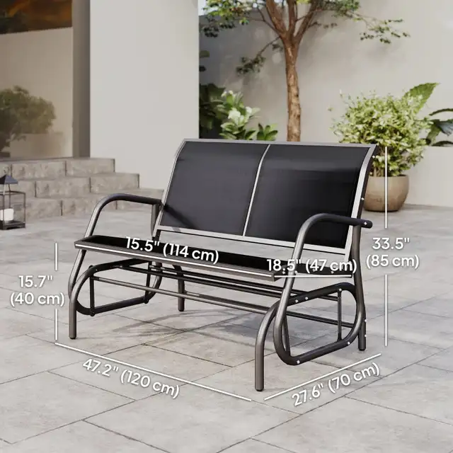Heavy duty loveseat, patio Double Glider Bench  Rocker  in Patio & Garden Furniture in Markham / York Region - Image 3