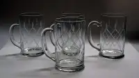 Set of 4 Vintage Crystal Beer Mugs