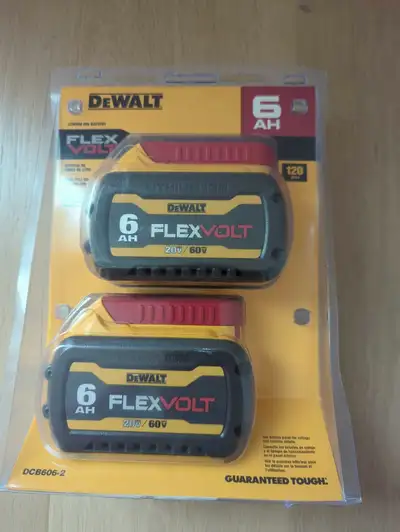 Brand New Sealed DEWALT 20V/60V MAX FLEXVOLT 6.0 AH Battery (2-Pack) purchased but never needed. Mod...