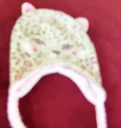 Girl's pink and tan cat toque - ages 4-8 - $4, View more