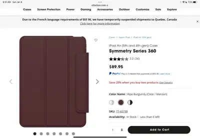 New Symmetry Otterbox for IPad 4 and 5