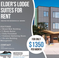 AFCC’s - Elders Lodge 1BDRM 55+ for Indigenous Elders $1350.00/m