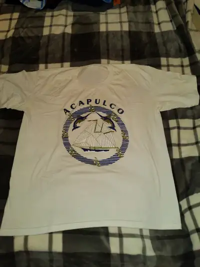 T-shirt Mexico $10 blanc design marin voilier mexicain Acapulco