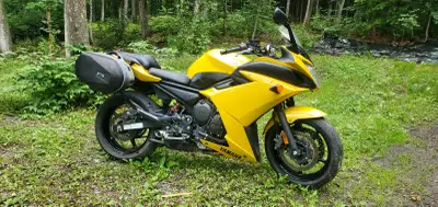 Inclus : béquille d’atelier (lève moto pour vidange) et valises arrière rigides portables