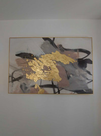 Large textured artwork gold frame 5 x 3.5 feet - nearly new! 