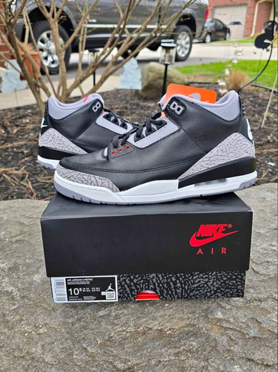 SELLING DS JORDAN BLACK CEMENT 3s - SZ 10.5 - $280, View more