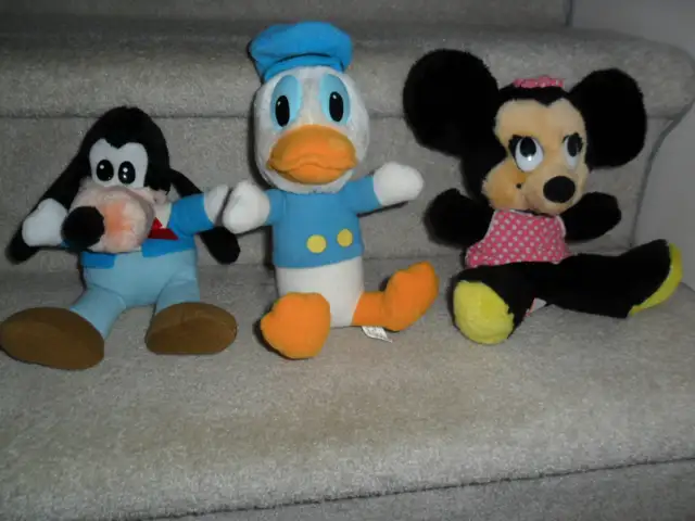 Vintage Disney Plush Toys. Minnie Mouse, Donald Duck, Goofy. 19863683058357507120
