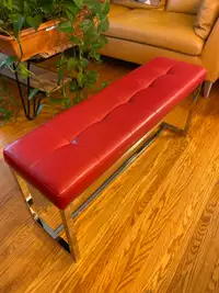 Red and chrome accent bench