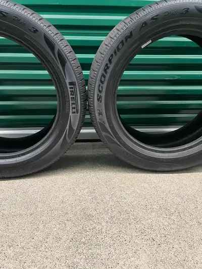Pair. 235/55R19 105V XL Pirelli Scorpion TM AS Plus 3. FIRM $400: Two Used All Seasons Tires. FIRM T...