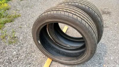 819-230-9767 DOT 4623 2 All season Ovation Extra Load Performance 215/45R18.. 6/32nd tread $100. CAS...