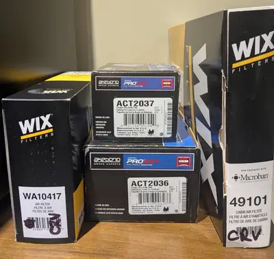 Brand new WIX filters and Akebono brake pads; bought ahead of need but now selling vehicle. Retail v...