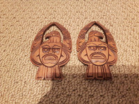 2 Mini Identical Native Carving by Dan Bill