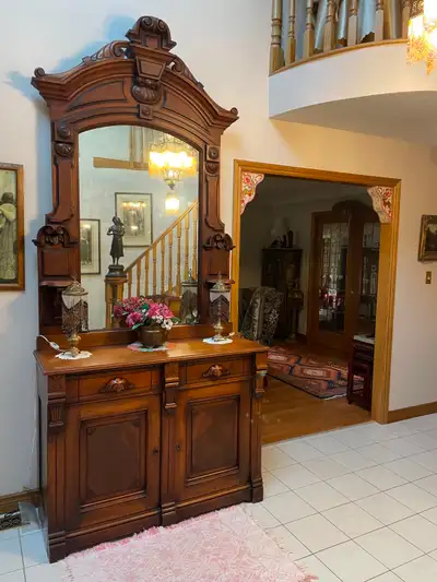 Antique Walnut Victorian Dresser, View more
