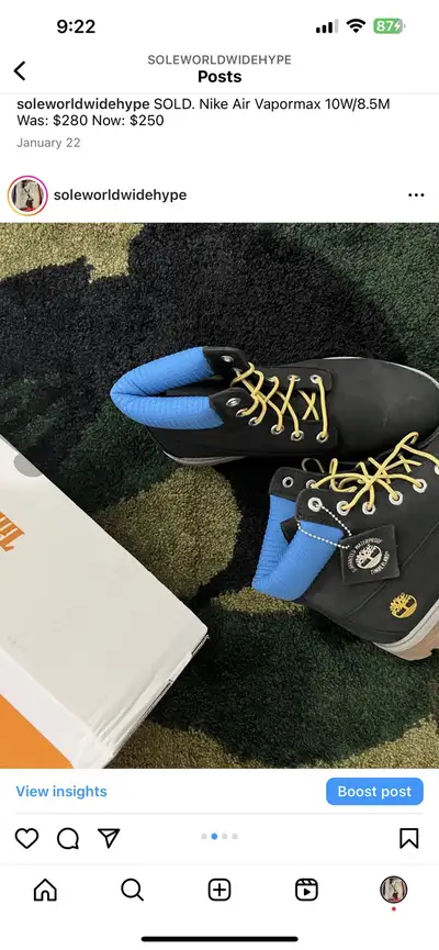 TIMBERLAND waterproof boots 7Y $130 IG: @SoleWorldWideHype , View more