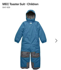 Brand New! MEC One-piece Toddler Snowsuit (Size 4T)