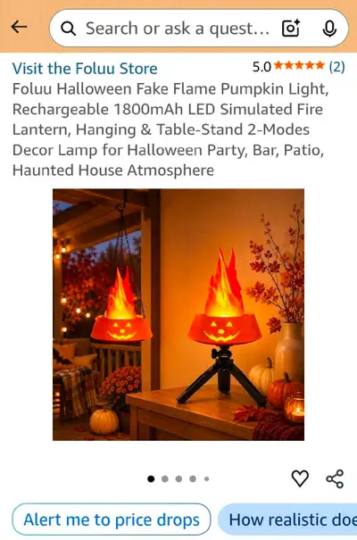 Halloween Fake Flame Pumpkin Light, View more