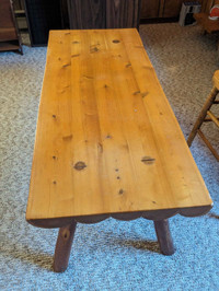 Vintage cedar table and end tables 