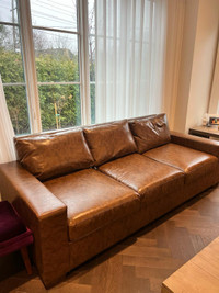 Leather brown couch