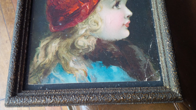 2 Old Prints, Framed Under Glass, Victorian Coca-Cola Young Girl in Arts & Collectibles in Stratford - Image 3
