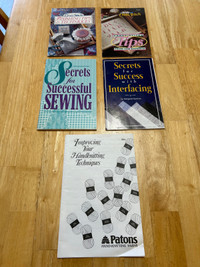 Sewing, Knitting, Cross Stitch technique books (see description)
