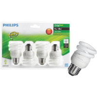 Philips 4 Pack 9w White Cfl Bulb (New)
