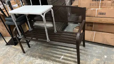 50" Steel Garden Bench Outdoor Patio 2-Person Park Seat Yard Fur, View more