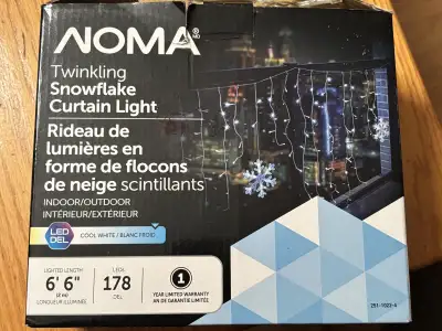 NOMA Twinkling Snowflake Curtain Christmas Lights, View more