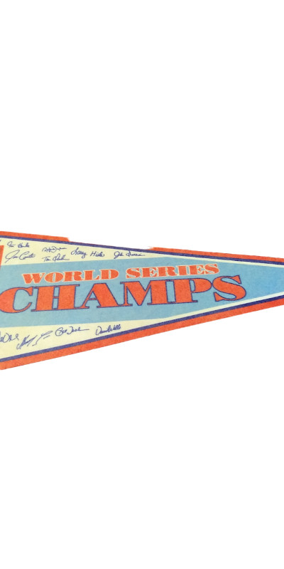 1992 TORONTO BLUE JAYS WORLD SERIES CHAMPS TEAM PENNANT in Arts & Collectibles in St. Catharines - Image 2