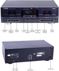 Pyle-Home PT659DU Dual Stereo Cassette Deck with Tape USB to MP