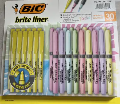 NEW Brite highlighters - 30 in a pack, View more