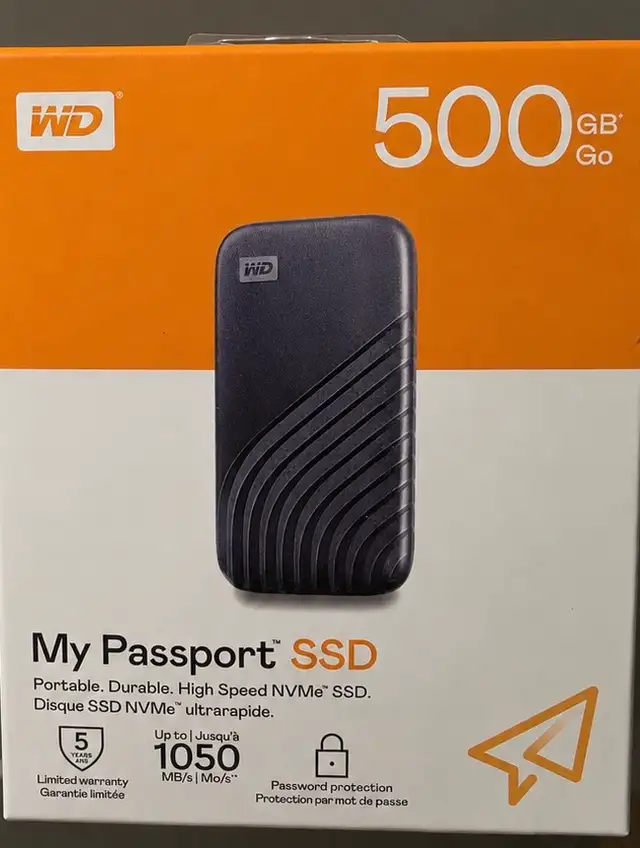 BNIB Sealed WD My Passport 500GB in Other in Markham / York Region - Image 2
