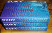 Lot of 3 Sony Sealed New Blank Cassette Tapes Model C-90HFB