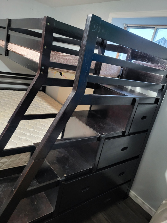 Solid wood bunk bed with side dresser in Beds & Mattresses in Kingston - Image 3