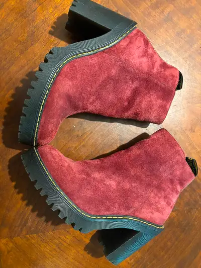 Dr Martens burgundy suede boots. Never been worn. New without tags $150