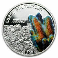 2011 Tuvalu: Coral Protection, Dendrogyra Cylindricus - Silver