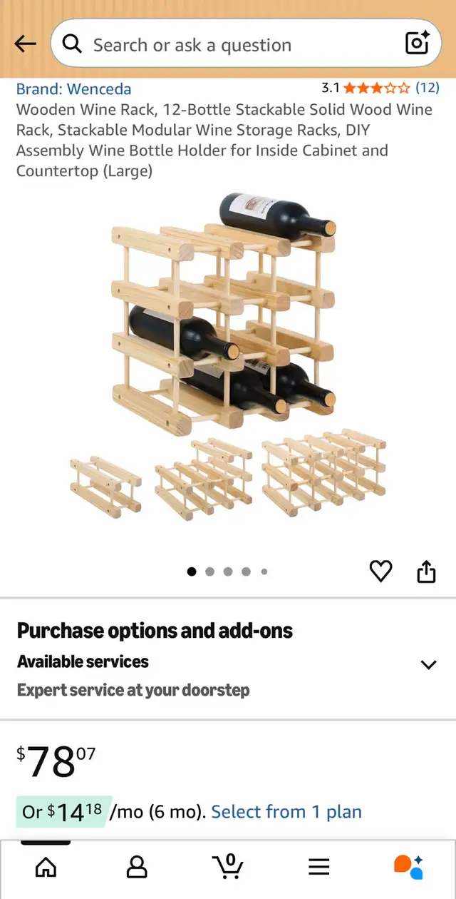 Wine Rack 12-Bottles with Mirror Top in Multi-item in Mississauga / Peel Region - Image 8