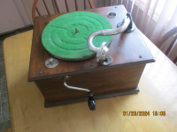 antique table top phonograph