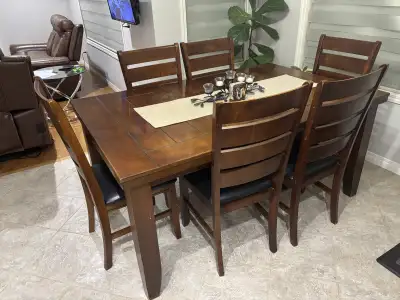 6 chair wooden oak dining table, View more