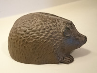 Vintage Cast Iron Hedgehog Figurine - Door Stopper