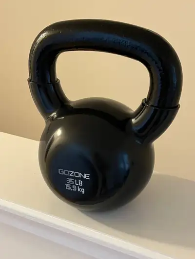35 lb vinyl dipped cast iron kettlebell, View more
